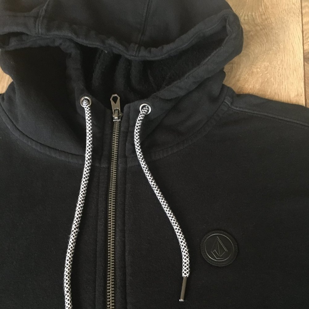 Volcom Black Zip Hoodie Size Medium